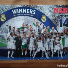 Coleccionismo deportivo: POSTER REAL MADRID CAMPEON WINNER CHAMPIONS LEAGUE 2021-2022 DIARIO MARCA 21-22, MIDE 60 X 43 CM. Lote 353005234