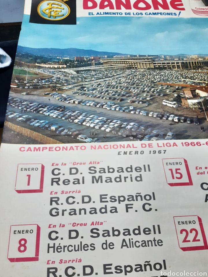 Collectionnisme sportif: Cartel Original Danone Estadio C.F. Barcelona 1966-67