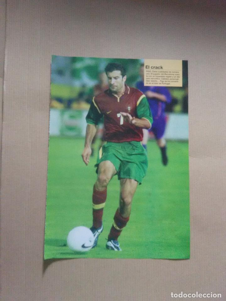 Collectionnisme sportif: LUIS FIGO PORTUGAL INGLATERRA EQUIPO DOBLE POSTER 1 PAG REVISTA DON BAL&Oacute;N EUROCOPA 2000 EURO 00