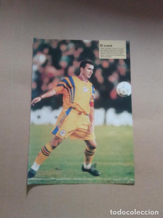 Collectionnisme sportif: GHEORGHE HAGI RUMANIA Y PORTUGAL EQUIPO DOBLE POSTER 1 PAG REVISTA DON BAL&Oacute;N EUROCOPA 2000 EURO 00