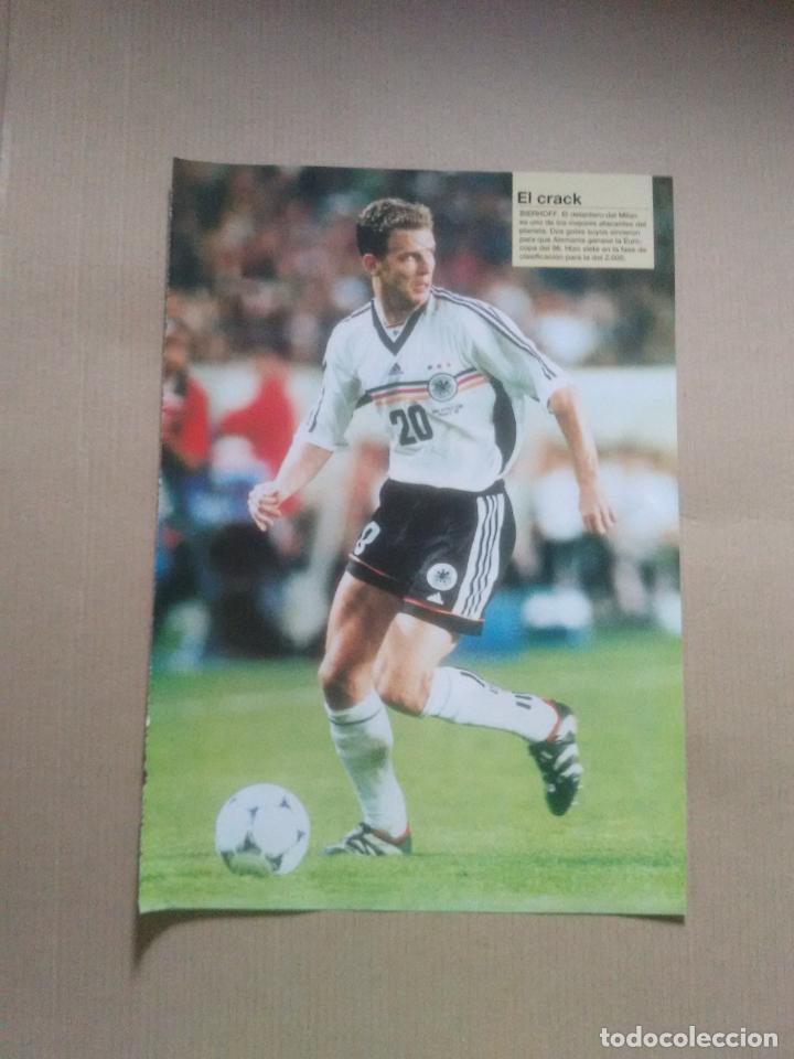 Collectionnisme sportif: OLIVER BIERHOFF ALEMANIA Y RUMANIA EQUIPO DOBLE POSTER 1 PAG REVISTA DON BAL&Oacute;N EUROCOPA 2000 EURO 00