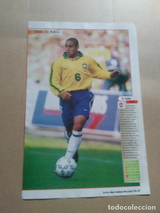 Collectionnisme sportif: ROBERTO CARLOS BRASIL MARCELO SALAS CHILE DOBLE POSTER 1 PAGINA MUNDIAL 98 WORLD CUP 1998 DON BALON