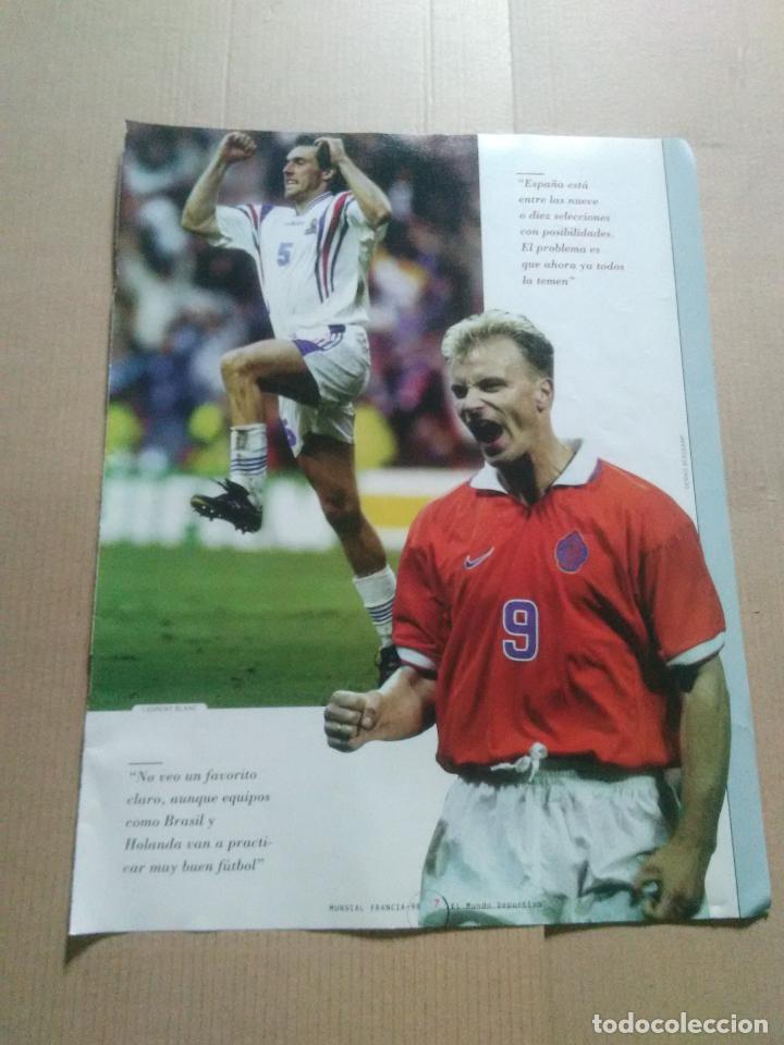 Collectionnisme sportif: LAURENT BLANC FRANCIA DENNIS BERGKAMP TIPO POSTER 1 PAG MUNDIAL 98 WORLD CUP 1998 MUNDO DEPORTIVO