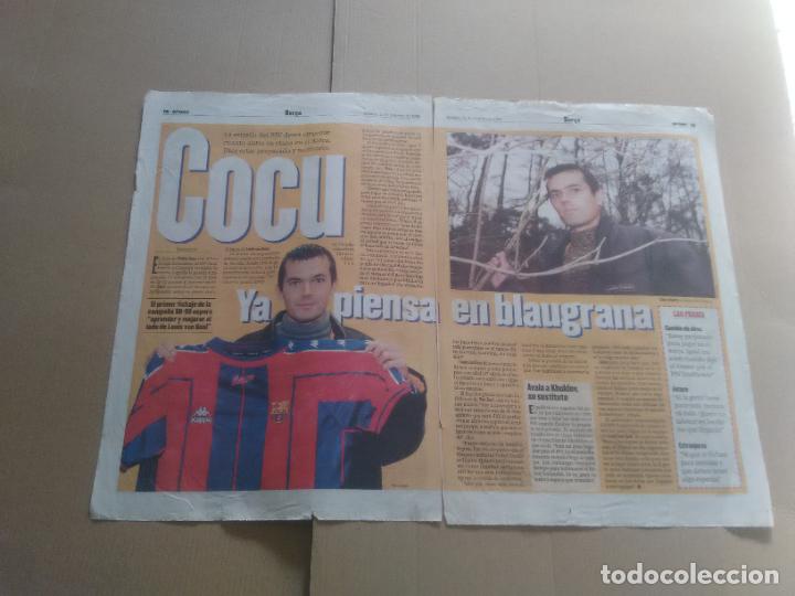 Collezionismo sportivo: COCU YA PIENSA EN BLAUGRANA TIPO P&Oacute;STER 2 P&Aacute;G REPORTAJE DIARIO SPORT BARCELONA BAR&Ccedil;A LIGA 98-99