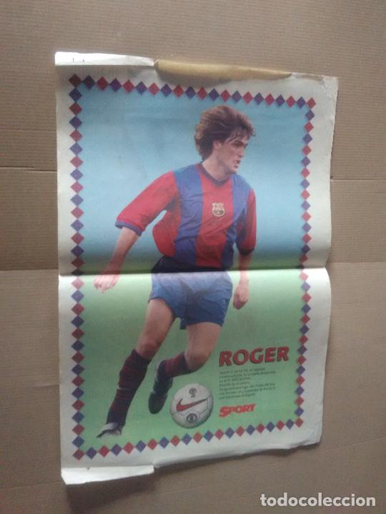 Collezionismo sportivo: ROGER GARCIA JUNYENT ANTIGUO P&Oacute;STER 2 P&Aacute;GINAS DIARIO SPORT 98-99 BARCELONA BAR&Ccedil;A LIGA 1998-1999