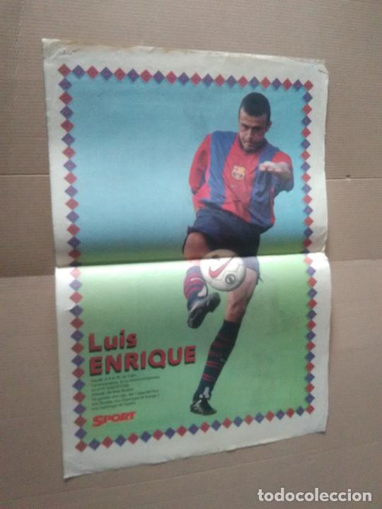 Collezionismo sportivo: LUIS ENRIQUE ANTIGUO P&Oacute;STER 2 P&Aacute;GINAS DIARIO SPORT 98-99 BARCELONA BAR&Ccedil;A LIGA 1998-1999