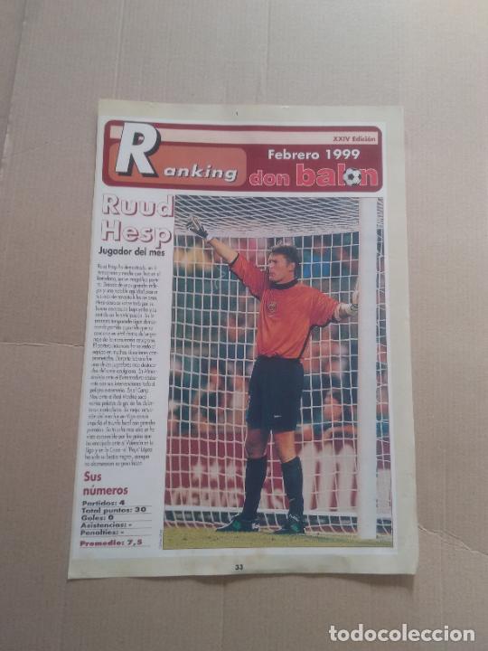 Collezionismo sportivo: RUUD HESP PORTERO BARCELONA BAR&Ccedil;A 1998-1999 P&Oacute;STER 1 P&Aacute;G REVISTA DON BALON LIGA FUTBOL 98-99