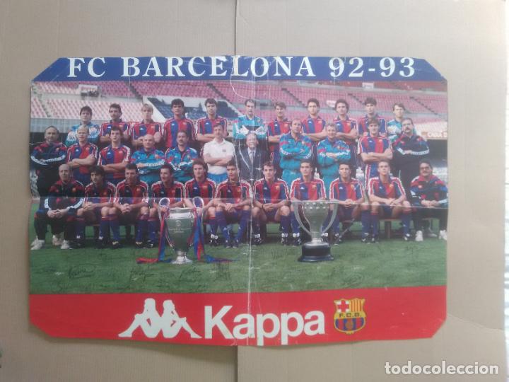 Coleccionismo deportivo: POSTER PLANTILLA EQUIPO BARCELONA BAR&Ccedil;A 92-93 PUBLICIDAD KAPPA LIGA FUTBOL 1992-1993 DREAM TEAM