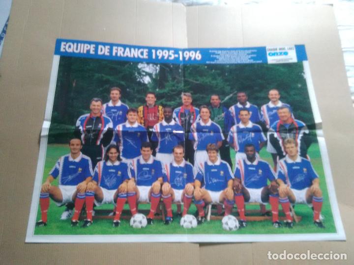 Coleccionismo deportivo: POSTER EQUIPO FRANCIA FRANCE 1995-1996 REVISTA ONZE 95-96 ZIDANE DJORKAEFF DESCHAMPS GINOLA LIZARAZU