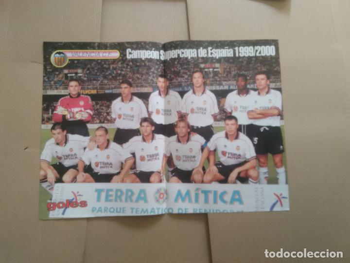 Collectionnisme sportif: EQUIPO VALENCIA POSTER 2P&Aacute;G REVISTA SOLO GOLES CAMPE&Oacute;N SUPERCOPA ESPA&Ntilde;A 99-00 MENDIETA CLAUDIO LOPEZ