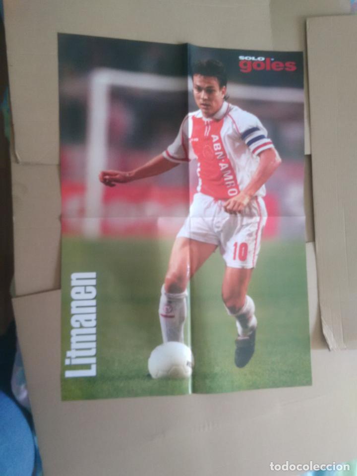 Collectionnisme sportif: JARI LITMANEN AJAX Y MCMANAMAN LIVERPOOL 98-99 DOBLE P&Oacute;STER 4 PAG REVISTA SOLO GOLES LIGA 1998-1999