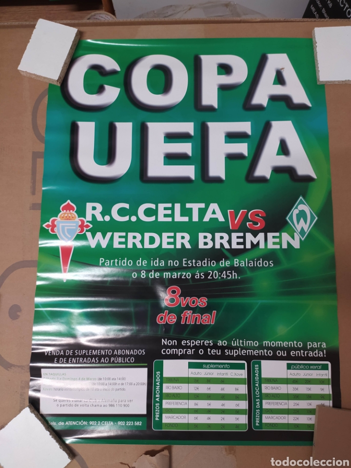 Collezionismo sportivo: Cartel anunciador partido UEFA Celta - Werder Bremen