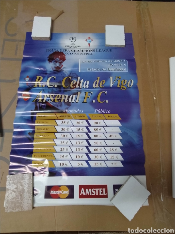 Collezionismo sportivo: Cartel anunciador partido Champions octavos Celta - Arsenal 2003 - 2004