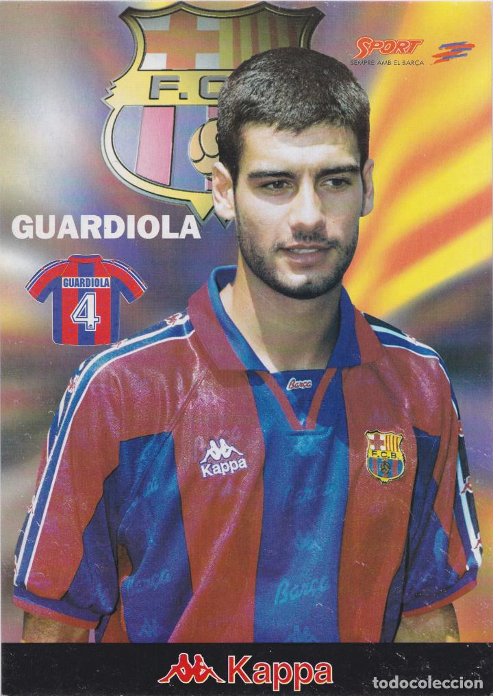Coleccionismo deportivo: JOSEP GUARDIOLA &ndash; FUTBOL CLUB BARCELONA &ndash; KAPPA &ndash; SPORT BAR&Ccedil;A98 - LAMINA CARTON (21X30)