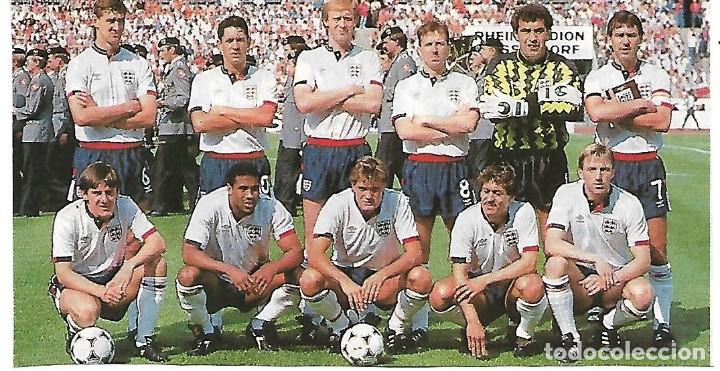 Sammelleidenschaft Sport: SELECCI&Oacute;N DE F&Uacute;TBOL DE INGLATERRA: Recorte de un equipo de 1990