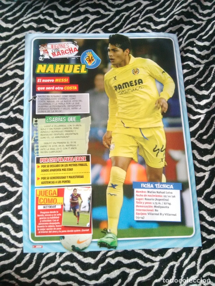 Sammelleidenschaft Sport: NAHUEL VILLARREAL JUGONES CON MARCHA TIPO P&Oacute;STER 1 P&Aacute;GINA REVISTA JUG&Oacute;N CON DATOS + VADILLO BETIS