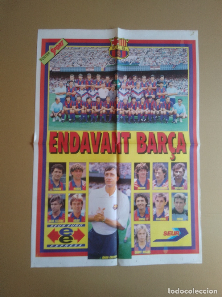 Sammelleidenschaft Sport: P&Oacute;STER GRANDE ENDAVANT BAR&Ccedil;A CRUYFF BARCELONA FICHAJES EUSEBIO SALINAS... SEUR SPORT 47 X 66,5 CM
