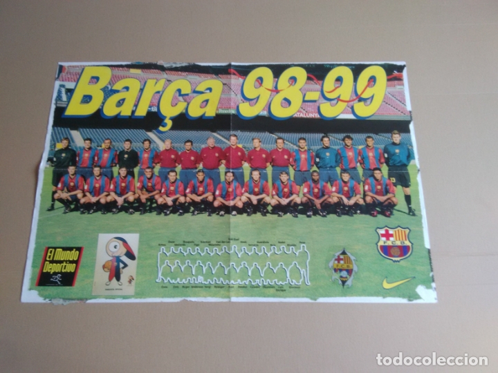 Sammelleidenschaft Sport: P&Oacute;STER BARCELONA 98-99 BAR&Ccedil;A LIGA FUTBOL 1998-1999 DIARIO MUNDO DEPORTIVO MIDE 60 X 40 CM