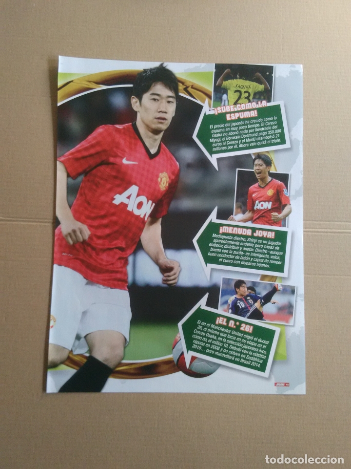 Coleccionismo deportivo: KAGAWA MANCHESTER UNITED MU TIPO POSTER 1 P&Aacute;G REVISTA JUG&Oacute;N CON DATOS + PIENAAR EQUIPO EVERTON