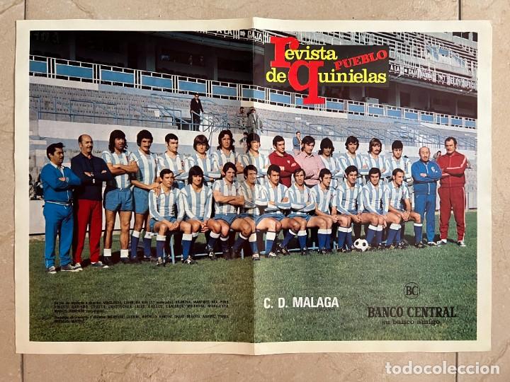 Coleccionismo deportivo: P&oacute;ster C.D. M&aacute;laga. Revista de quinielas pueblo.