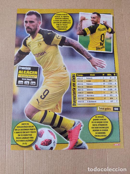 Collectionnisme sportif: PACO ALC&Aacute;CER ESPA&Ntilde;A SELECCI&Oacute;N ESPA&Ntilde;OLA BORUSSIA DORTMUND DATOS TIPO DOBLE P&Oacute;STER 1 P&Aacute;G REVISTA JUG&Oacute;N