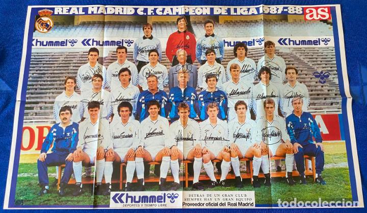 Sammelleidenschaft Sport: Super Poster Real Madrid - Campe&oacute;n de Liga 1987/1988 - AS &iexcl;Impecable!