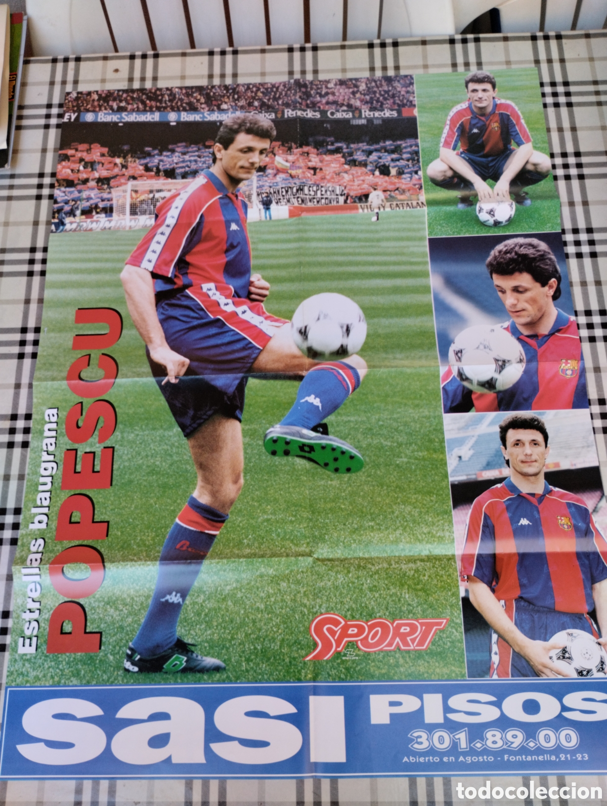 Collezionismo sportivo: POSTER GRANDE POPESCU F.C. BARCELONA ESTRELLAS BLAUGRANA . SPORT