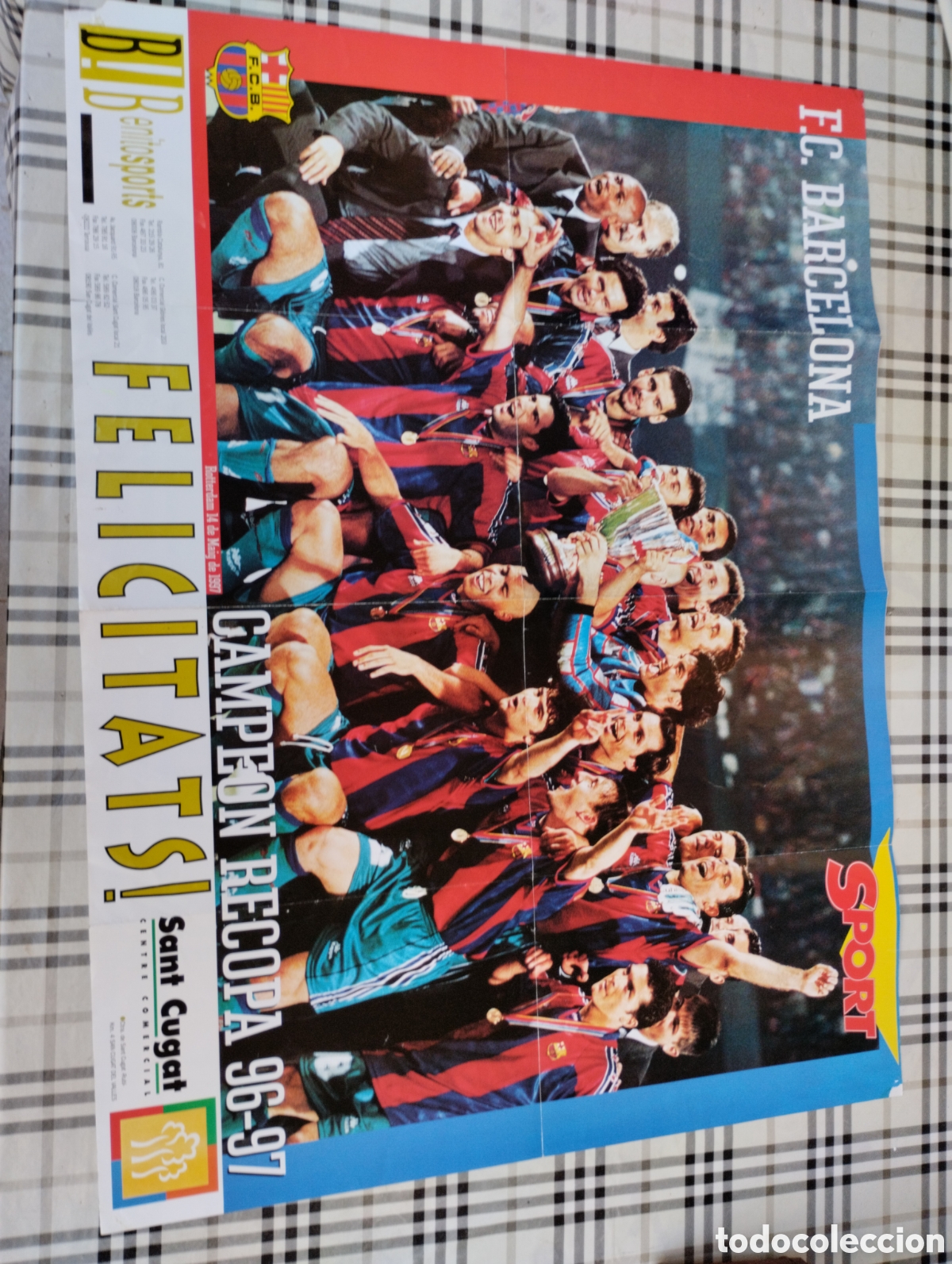Collezionismo sportivo: POSTER TAMA&Ntilde;O GRANDE F.C.BARCELONA CANPEON RECOPA 96/97. SPORT