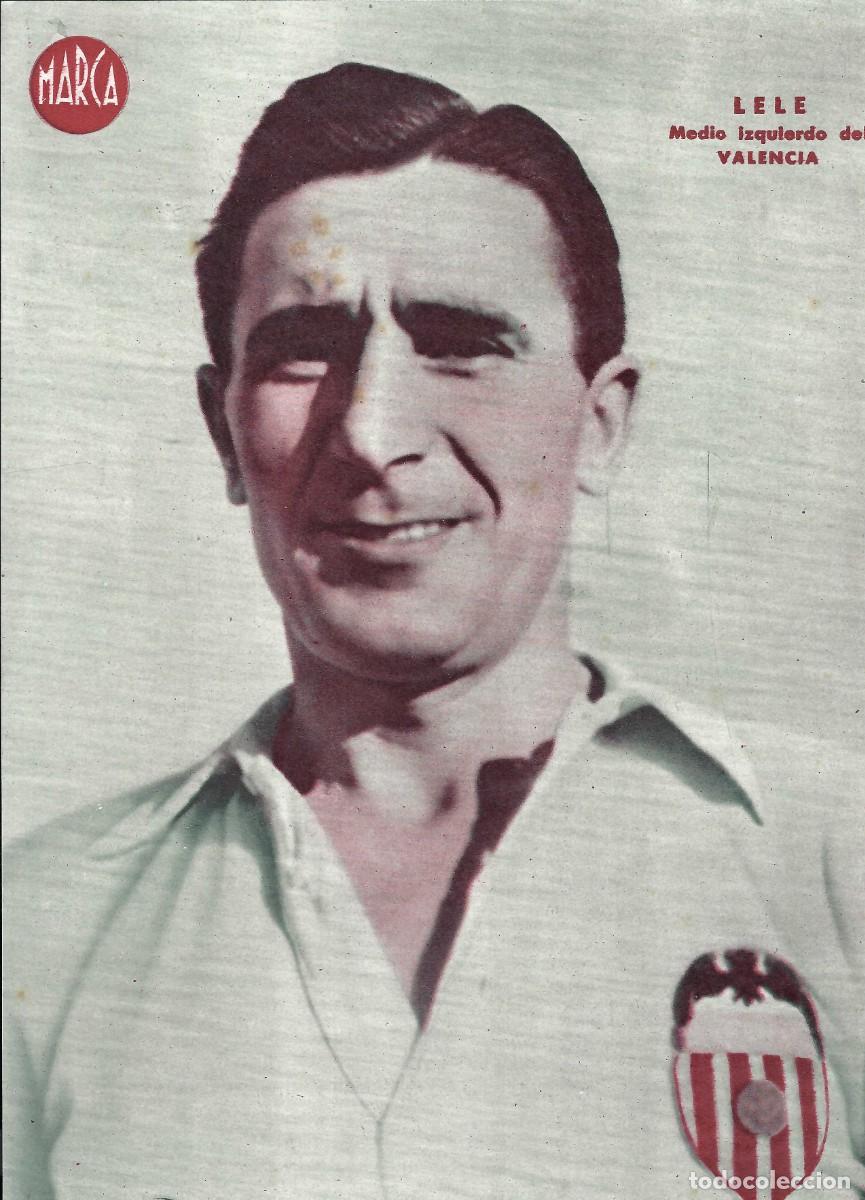 Sammelleidenschaft Sport: MARCA F&Uacute;TBOL.- L&Aacute;MINA POSTER. VALENCIA. LELE. MEDIO IZQUIERDO- A&Ntilde;OS 40 (31,5 X 23CM)