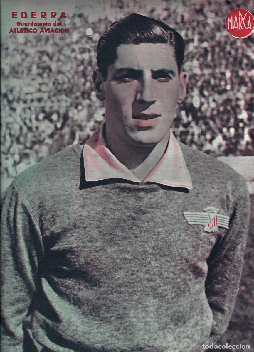 Sammelleidenschaft Sport: MARCA F&Uacute;TBOL.- L&Aacute;MINA POSTER. ATL&Eacute;TICO AVIACI&Oacute;N. EDERRA. GUARDAMETA- A&Ntilde;OS 40 (31,5 X 23CM)