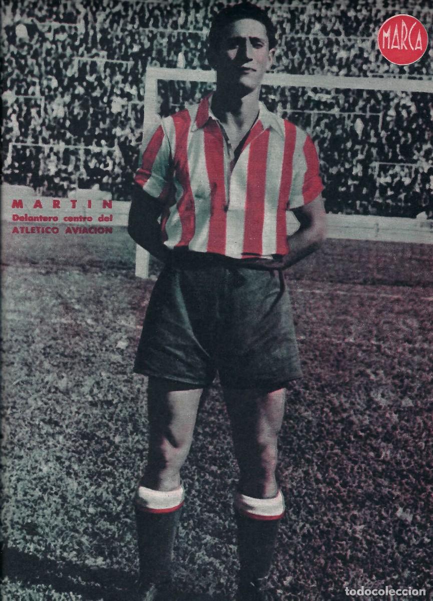 Sammelleidenschaft Sport: MARCA F&Uacute;TBOL.- L&Aacute;MINA POSTER. ATL&Eacute;TICO AVIACI&Oacute;N. MARTIN. DELANTERO CENTRO- A&Ntilde;OS 40 (32 X 23,5CM)