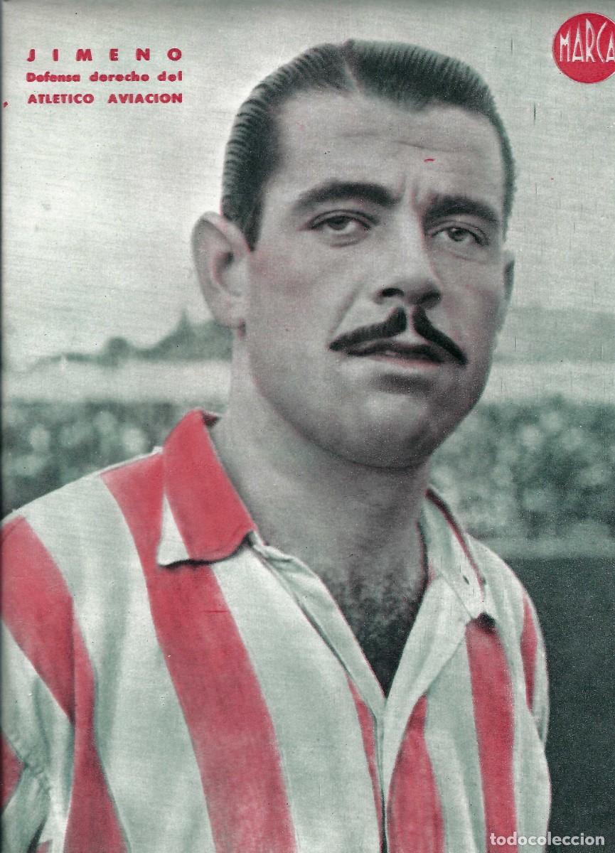 Sammelleidenschaft Sport: MARCA F&Uacute;TBOL.- L&Aacute;MINA POSTER. ATL&Eacute;TICO AVIACI&Oacute;N. JIMENO. DEFENSA DERECHO- A&Ntilde;OS 40 (32 X 23,5CM)