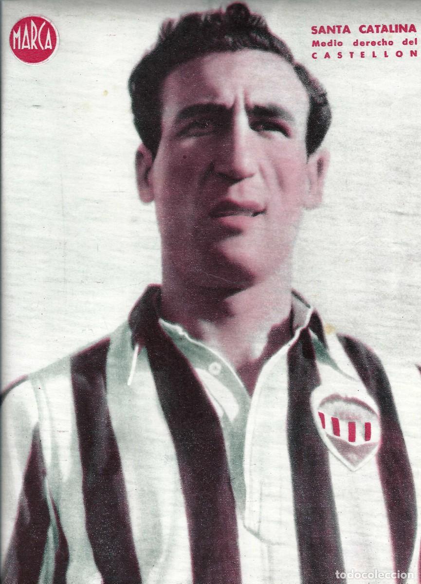 Sammelleidenschaft Sport: MARCA F&Uacute;TBOL.- L&Aacute;MINA POSTER. CASTELL&Oacute;N. SANTA CATALINA. MEDIO DERECHO- A&Ntilde;OS 40 (31,5 X 23CM)