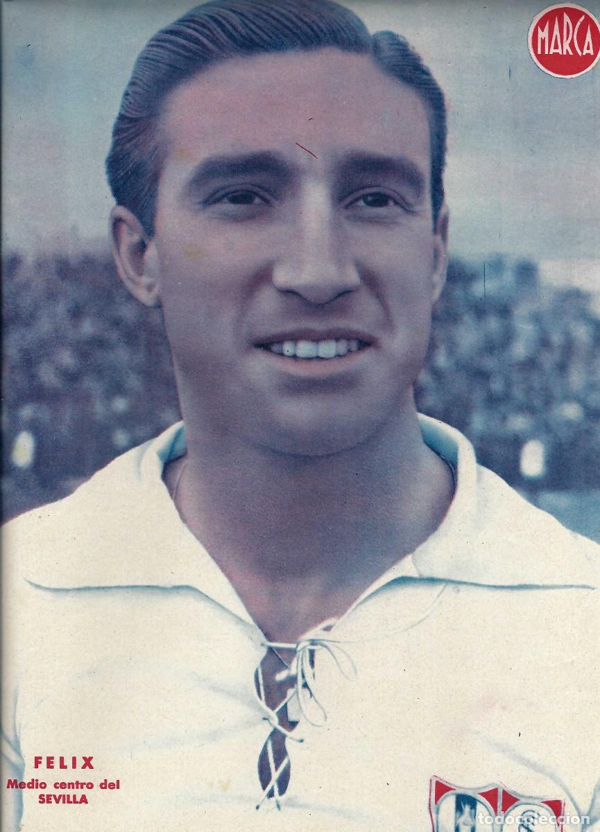 Sammelleidenschaft Sport: MARCA F&Uacute;TBOL.- L&Aacute;MINA POSTER. SEVILLA. FELIX. MEDIO CENTRO- A&Ntilde;OS 40 (32 X 23CM)