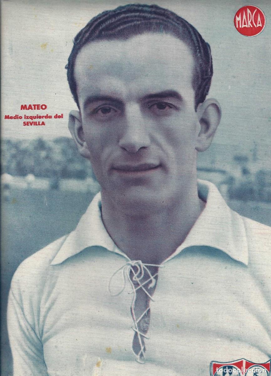 Sammelleidenschaft Sport: MARCA F&Uacute;TBOL.- L&Aacute;MINA POSTER. SEVILLA. MATEO. MEDIO IZQUIERDA- A&Ntilde;OS 40 (31,5 X 23,5CM)
