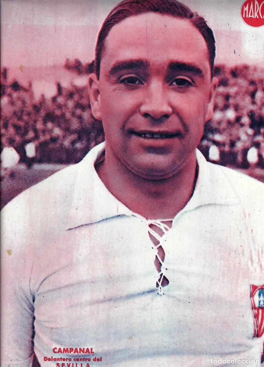 Sammelleidenschaft Sport: MARCA F&Uacute;TBOL.- L&Aacute;MINA POSTER. SEVILLA. CAMPANAL. DELANTERO CENTRO- A&Ntilde;OS 40 (32 X 23,5CM)