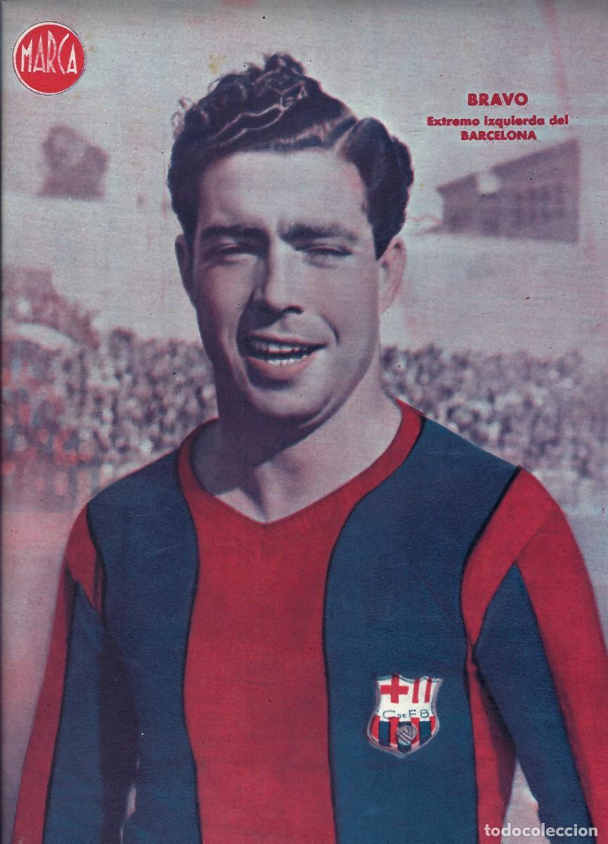 Sammelleidenschaft Sport: MARCA F&Uacute;TBOL.- L&Aacute;MINA POSTER. FC BARCELONA. BRAVO. EXTREMO IZQUIERDA- A&Ntilde;OS 40 (32 X 23CM)