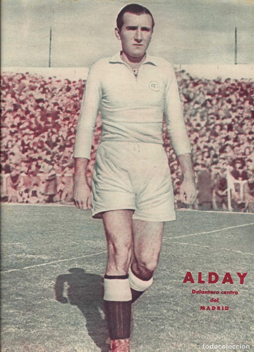 Sammelleidenschaft Sport: MARCA F&Uacute;TBOL.- L&Aacute;MINA POSTER. MADRID. ALDAY. DELANTERO CENTRO- A&Ntilde;OS 40 (32 X 23,5CM)