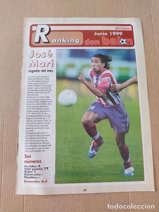 Coleccionismo deportivo: JOSE MARI ATLETICO DE MADRID JUGADOR DEL MES TIPO POSTER 1 PAGINA REVISTA DON BALON JUNIO 1999