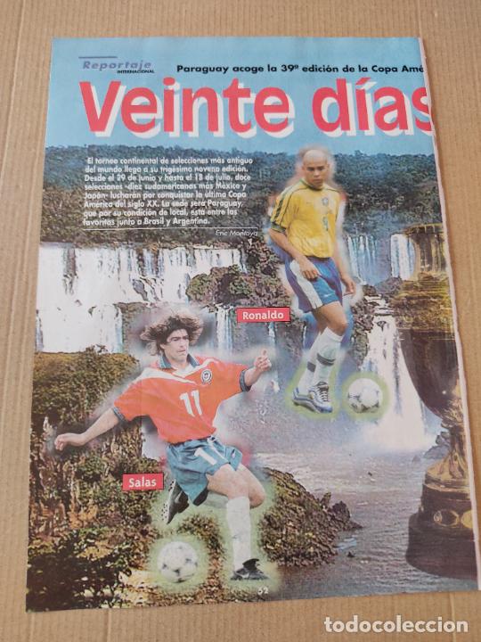 Coleccionismo deportivo: RONALDO BRASIL MARCELO SALAS CHILE 99 TIPO POSTER REPORTAJE 1PAG REVISTA DON BALON COPA AMERICA 1999