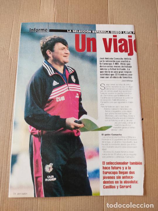 Coleccionismo deportivo: JOSE ANTONIO CAMACHO ESPA&Ntilde;A TIPO POSTER 1 PAG REVISTA DON BALON EURO 2000 + REPORTAJE LAS PALMAS