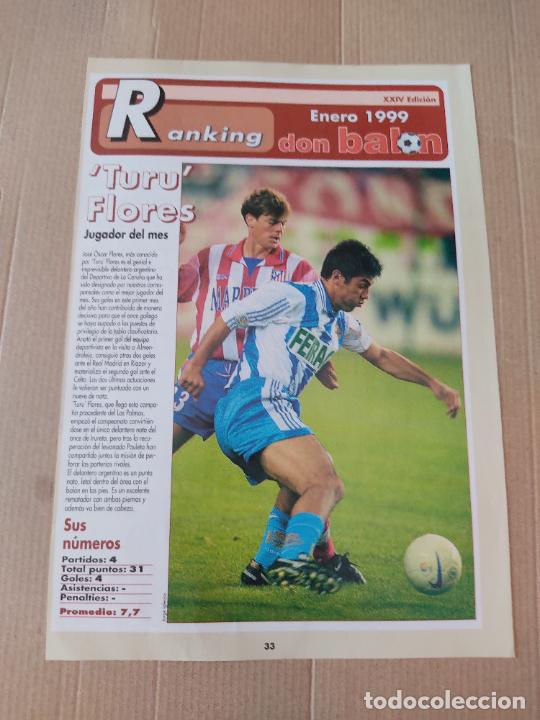 Sammelleidenschaft Sport: TURU FLORES DEPORTIVO CORU&Ntilde;A TIPO POSTER 1 PAG REVISTA DON BALON A&Ntilde;OS 90 JUGADOR MES + BARCELONA