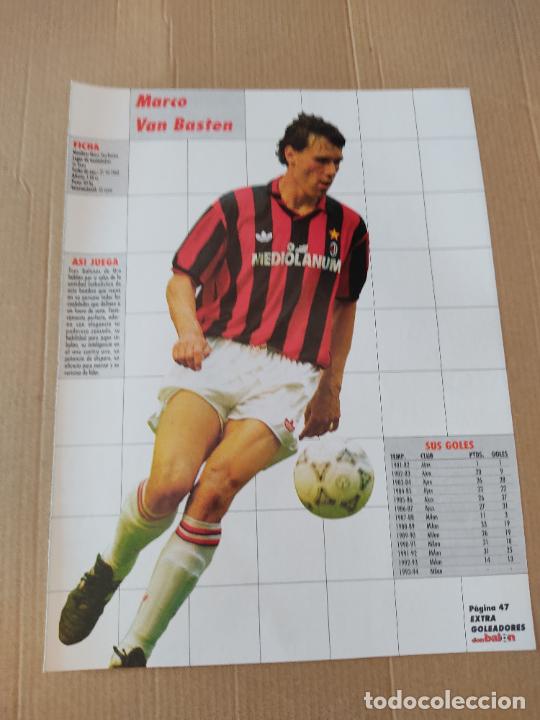 Coleccionismo deportivo: MARCO VAN BASTEN MILAN RUDI VOLLER MARSELLA DOBLE TIPO POSTER 1 PAG REVISTA DON BALON A&Ntilde;OS 90