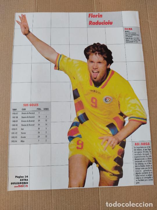 Coleccionismo deportivo: FLORIN RADUCIOIU RUMANIA ANTON POLSTER COLONIA DOBLE TIPO POSTER 1 PAG REVISTA DON BALON A&Ntilde;OS 90