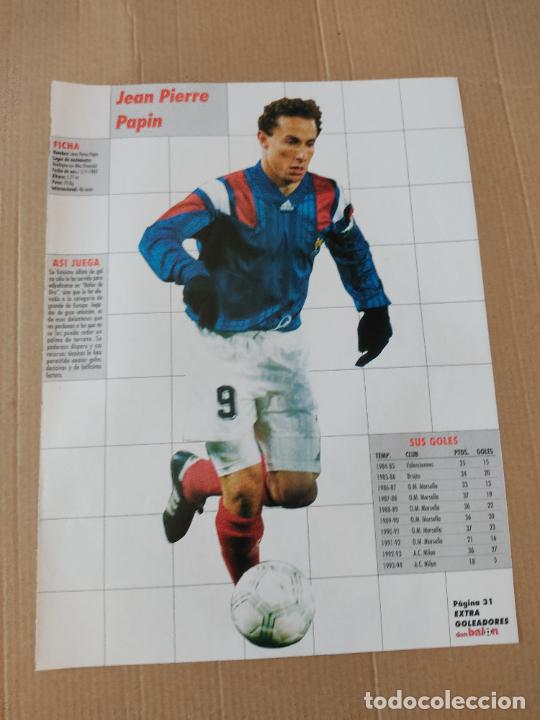 Coleccionismo deportivo: JEAN PIERRE PAPIN FRANCIA LUBOSLAV PENEV VALENCIA DOBLE TIPO POSTER 1 PAG REVISTA DON BALON A&Ntilde;OS 90