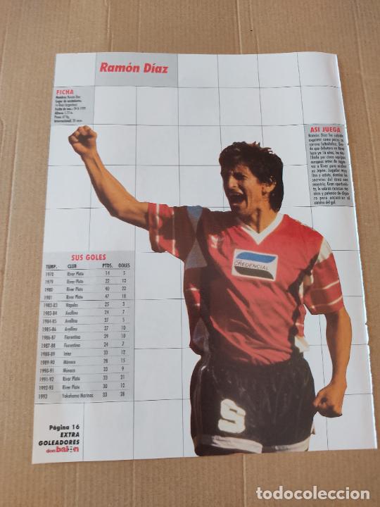 Coleccionismo deportivo: RAMON DIAZ RIVER PLATE STEPHANE CHAPUISAT BORUSSIA DOBLE TIPO POSTER 1 PAG REVISTA DON BALON A&Ntilde;OS 90