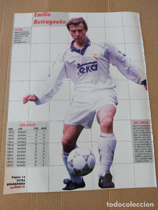 Coleccionismo deportivo: EMILIO BUTRAGUE&Ntilde;O MADRID JOHN BOSMAN ANDERLECHT DOBLE TIPO POSTER 1 PAG REVISTA DON BALON A&Ntilde;OS 90