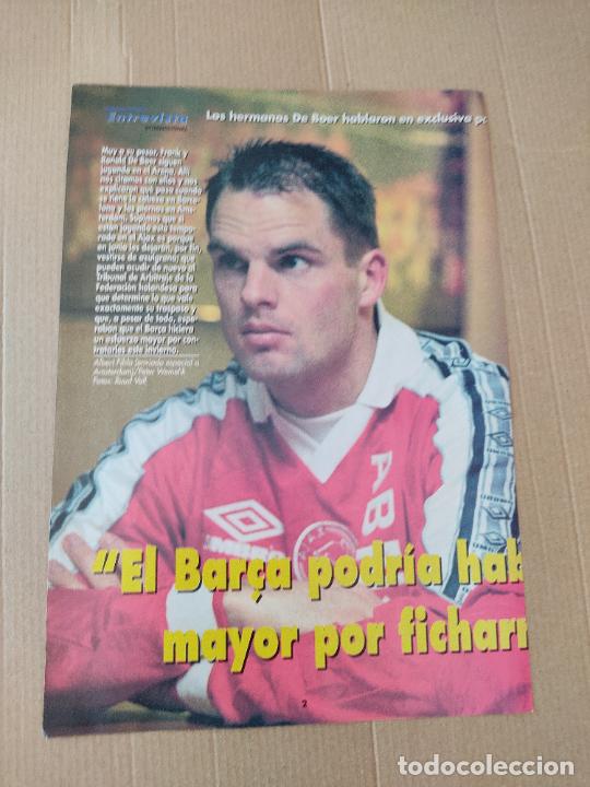 Coleccionismo deportivo: FRANK DE BOER AJAX AMSTERDAM TIPO POSTER 1 PAG REVISTA DON BALON A&Ntilde;OS 90 + PORTADA RONALD BARCELONA