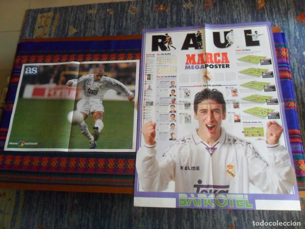 Coleccionismo deportivo: MARCA BANCOTEL MEGA P&Oacute;STER RA&Uacute;L REAL MADRID 1997 Y ROBERTO CARLOS AS DINAMIC MULTIMEDIA.