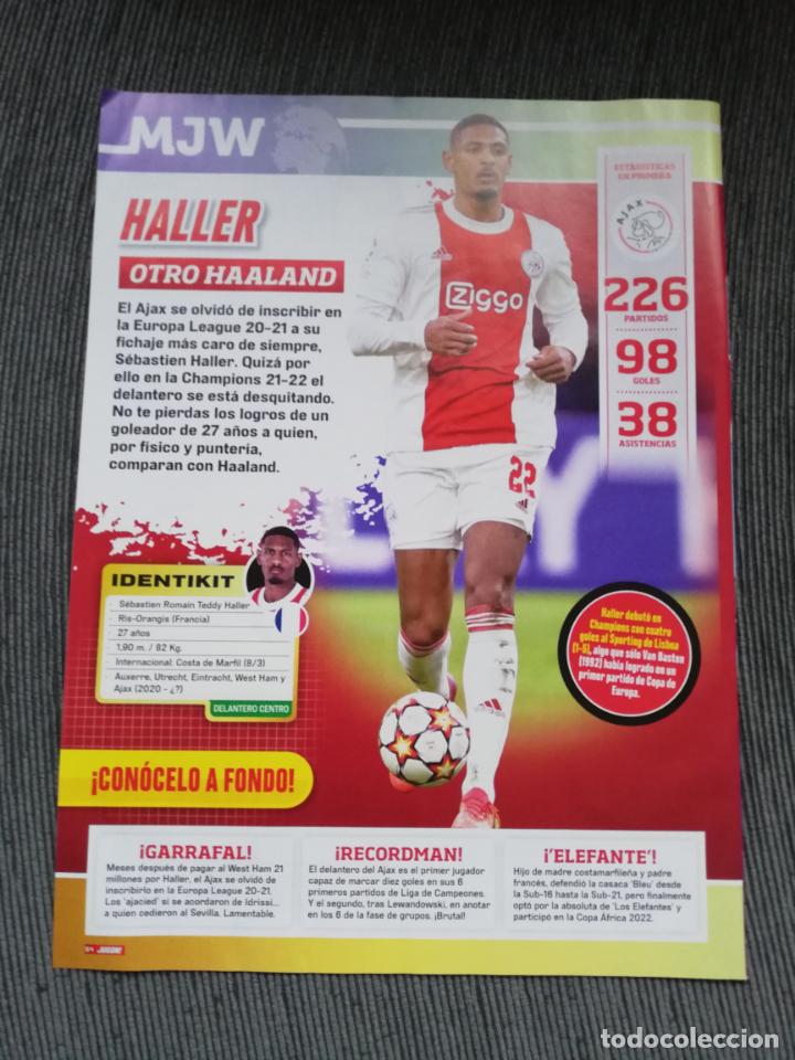 Coleccionismo deportivo: HOJA TIPO POSTER MEGA JUGON HALLER AJAX REVISTA JUGON 2021 2022 21 22 TAMA&Ntilde;O FOLIO
